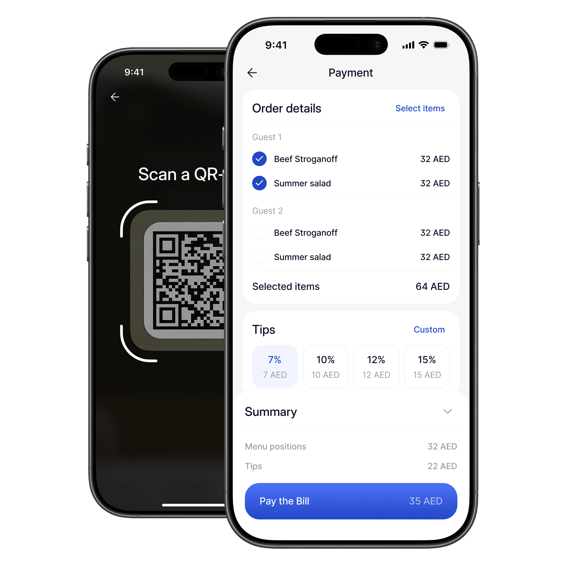 Tipz app — scan QR and pay at table
